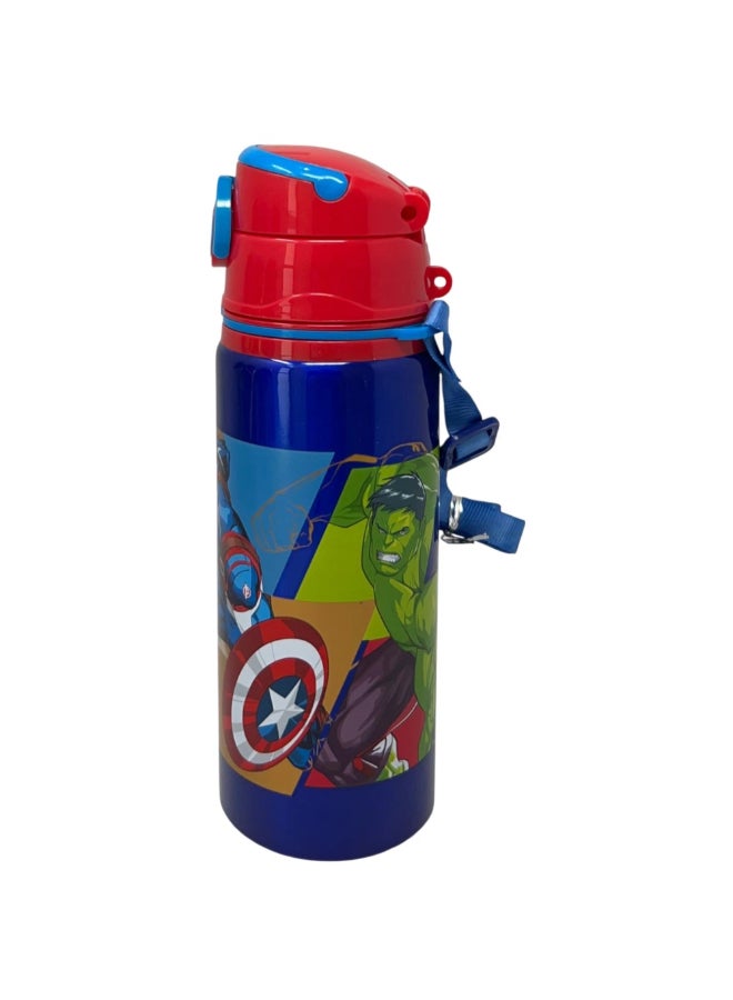 STOR Avengers Aluminum Pop-Up Water Bottle with Strap Multicolour 730 ml 80158 - Image 2